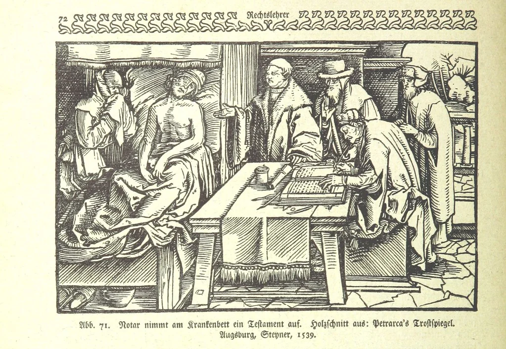 An illustration from Monographien zur deutschen Kulturgeschichte, herausgegeben von G. Steinhausen, 1899, leaf 90