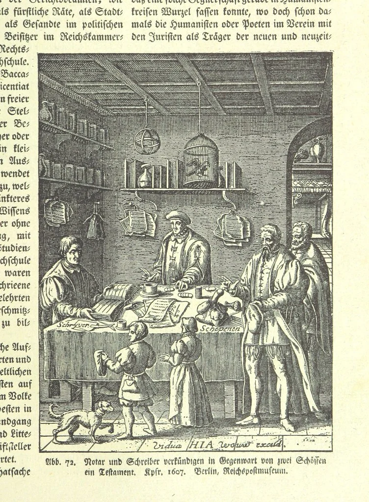 An illustration from Monographien zur deutschen Kulturgeschichte, herausgegeben von G. Steinhausen, 1899, leaf 91