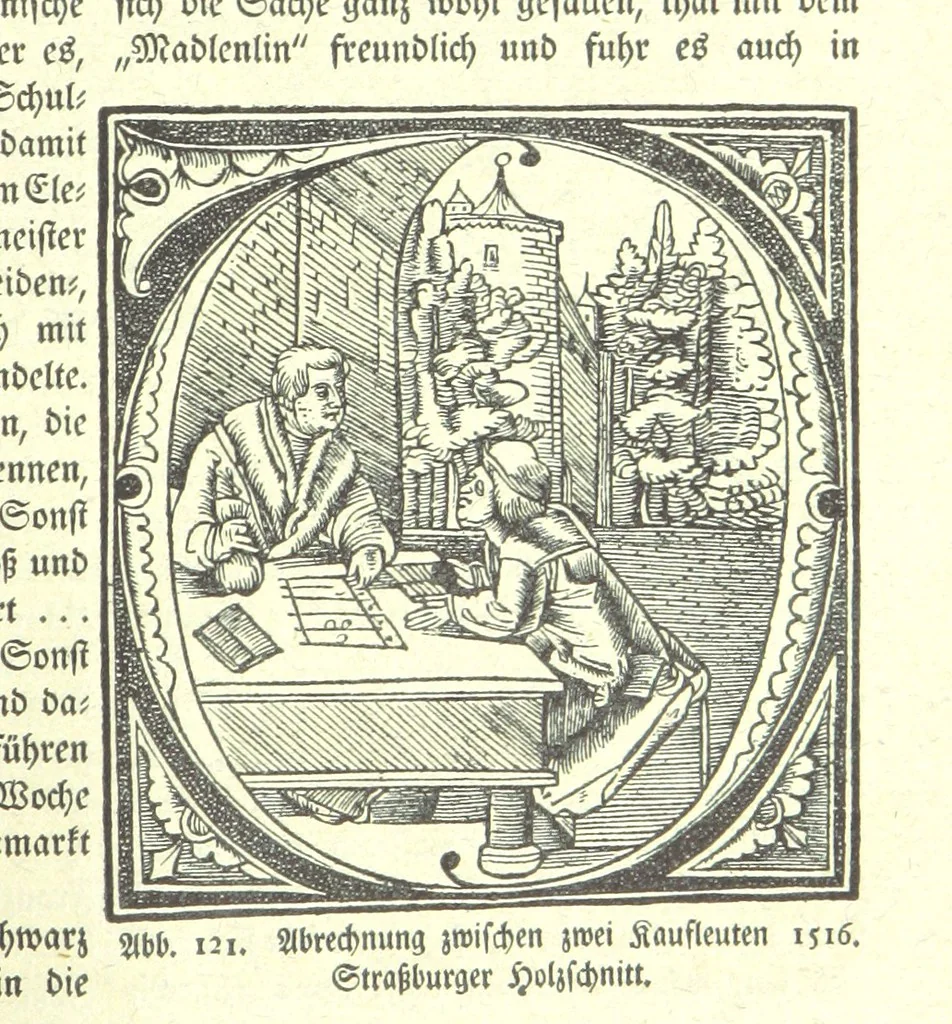 An illustration from Monographien zur deutschen Kulturgeschichte, herausgegeben von G. Steinhausen, 1899, leaf 123