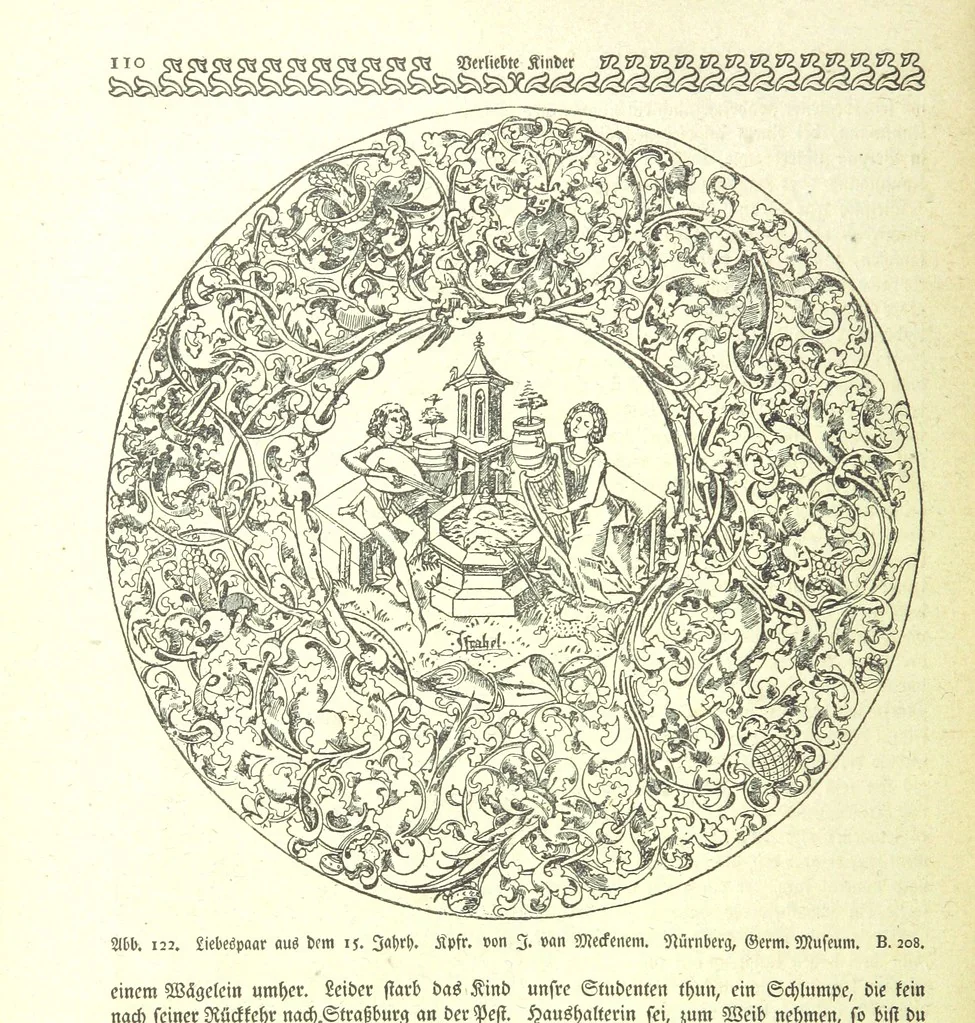 An illustration from Monographien zur deutschen Kulturgeschichte, herausgegeben von G. Steinhausen, 1899, leaf 124