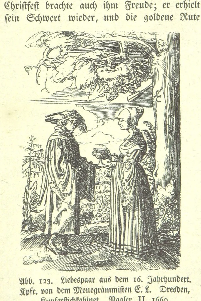 An illustration from Monographien zur deutschen Kulturgeschichte, herausgegeben von G. Steinhausen, 1899, leaf 125