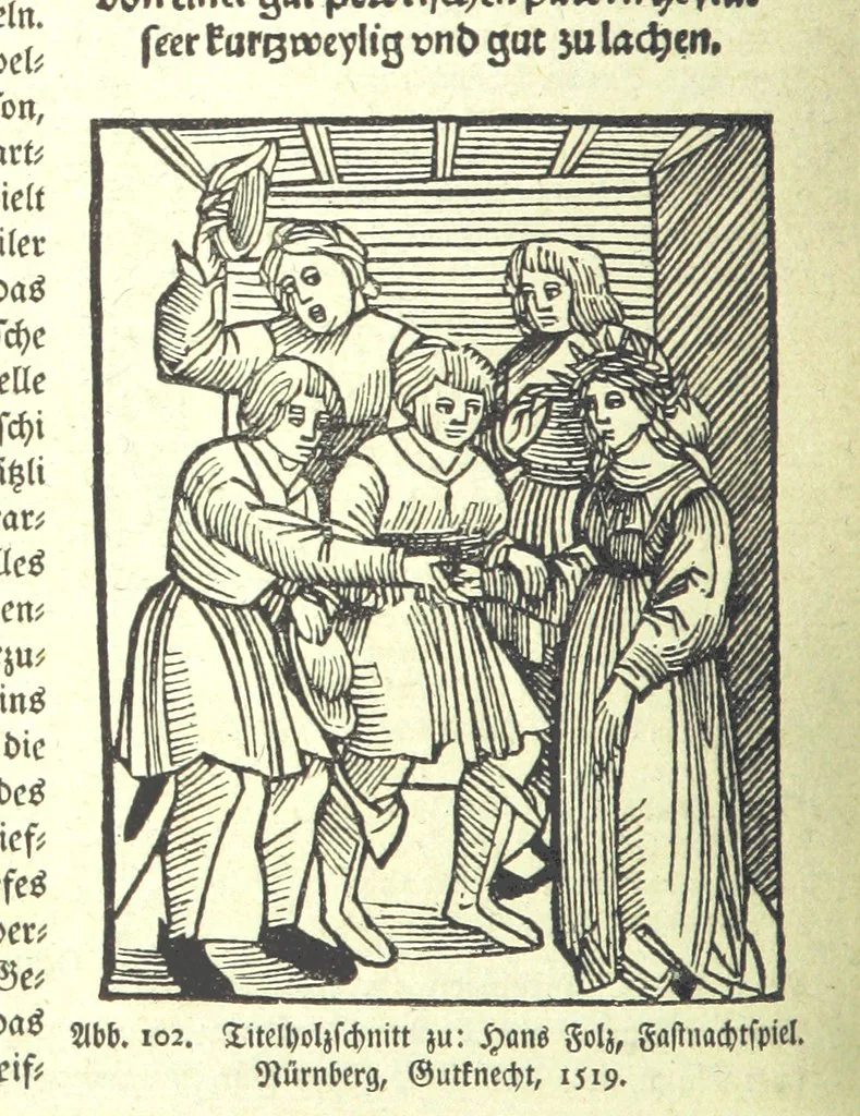 An illustration from Monographien zur deutschen Kulturgeschichte, herausgegeben von G. Steinhausen, 1899, leaf 102