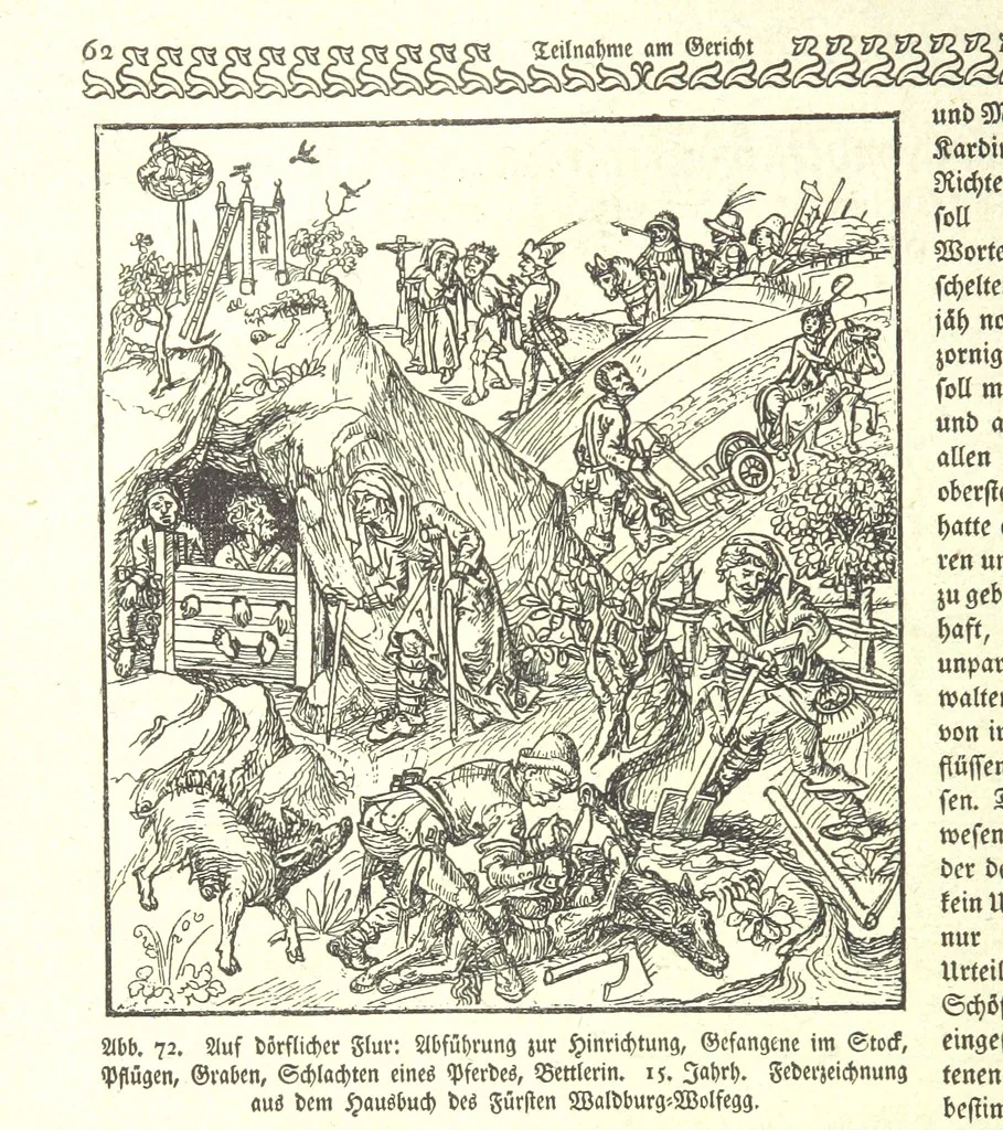An illustration from Monographien zur deutschen Kulturgeschichte, herausgegeben von G. Steinhausen, 1899, leaf 66