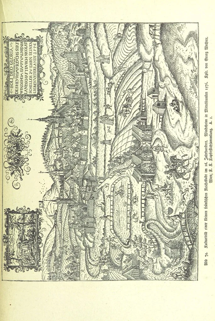 An illustration from Monographien zur deutschen Kulturgeschichte, herausgegeben von G. Steinhausen, 1899, leaf 89