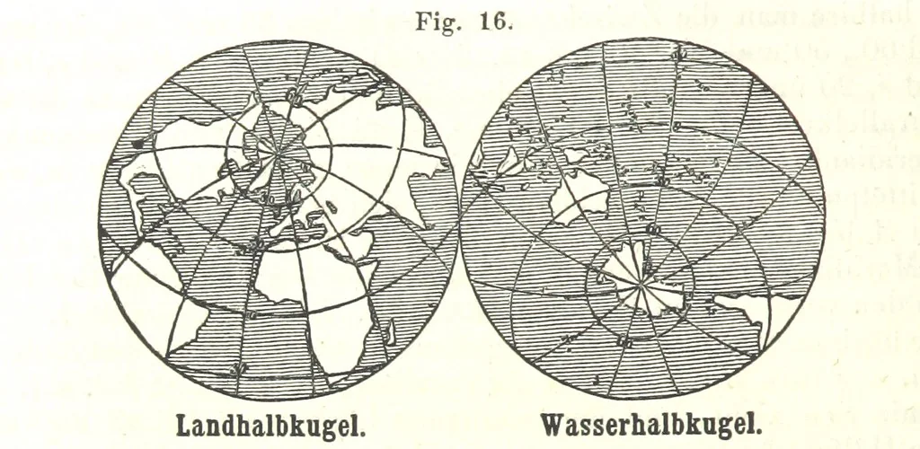 An illustration from Grundzüge der mathematischen Geographie und der Landkartenprojection ... Ein Handbuch für Jeden, der ohne Vorkenntniss der höheren Mathematik sich über den Gegenstand unterrichten will, etc, 1857, leaf 102