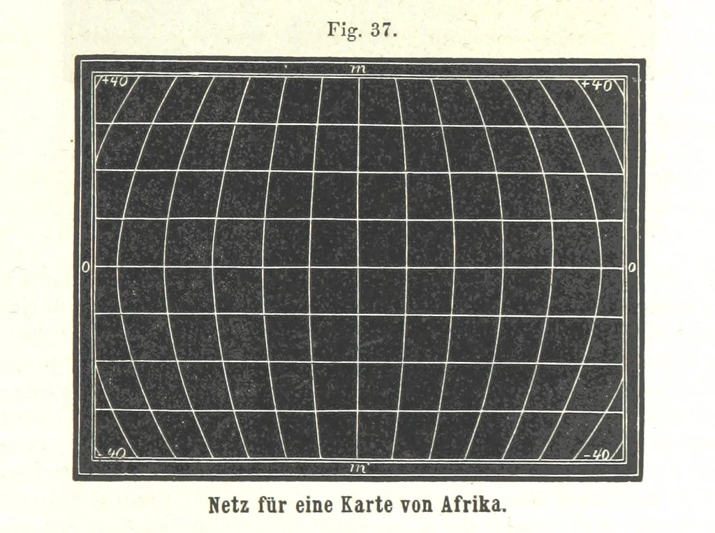 An illustration from Grundzüge der mathematischen Geographie und der Landkartenprojection ... Ein Handbuch für Jeden, der ohne Vorkenntniss der höheren Mathematik sich über den Gegenstand unterrichten will, etc, 1857, leaf 125