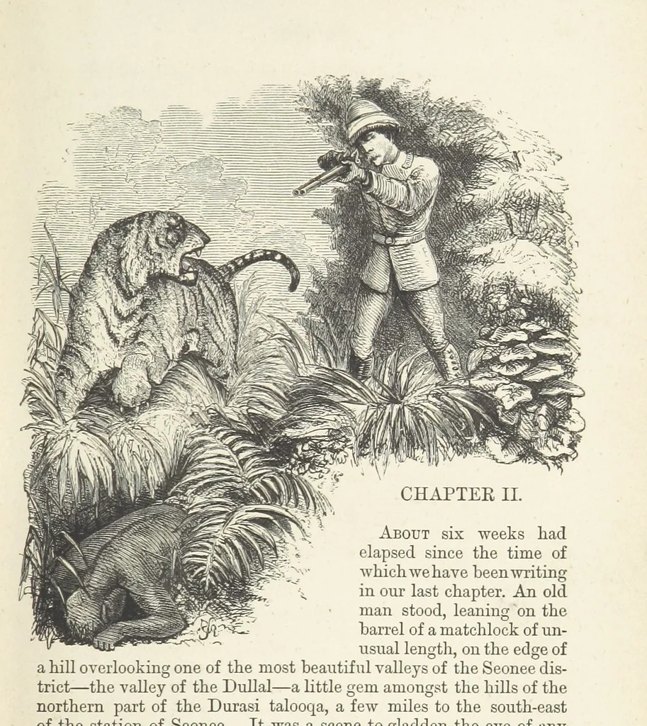 An illustration from Seonee, or, camp life on the Satpura Range ... Illustrated by the author, etc, 1887, leaf 45