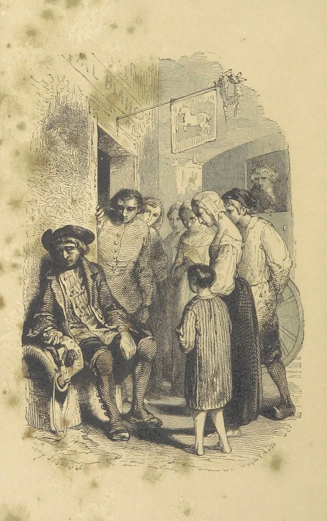 An illustration from A sentimental journey through France and Italy, 1857, leaf 110