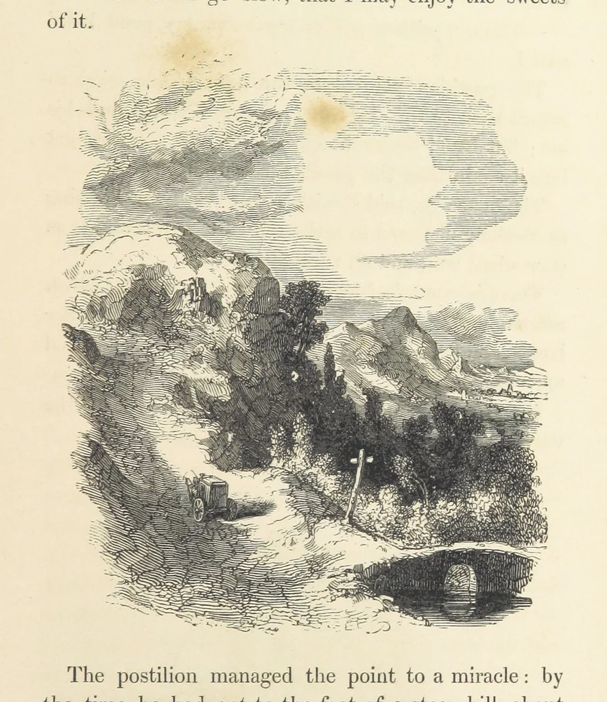 An illustration from A sentimental journey through France and Italy, 1857, leaf 117