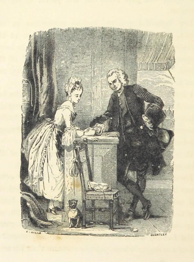 An illustration from A sentimental journey through France and Italy, 1857, leaf 146