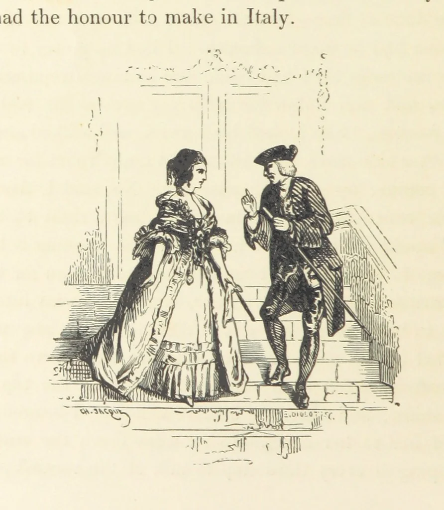 An illustration from A sentimental journey through France and Italy, 1857, leaf 150