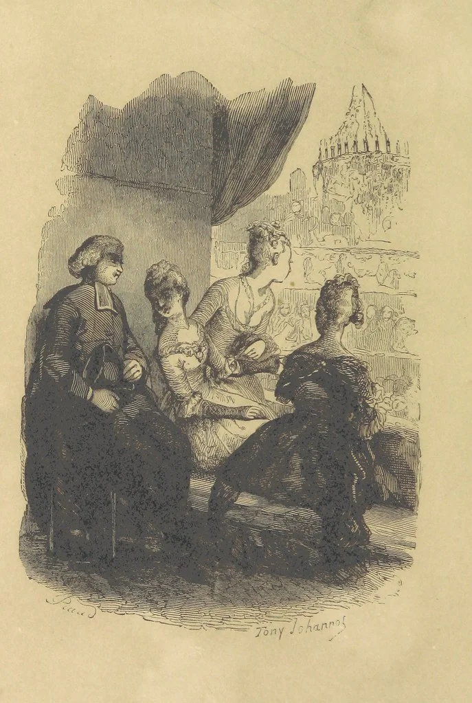 An illustration from A sentimental journey through France and Italy, 1857, leaf 158