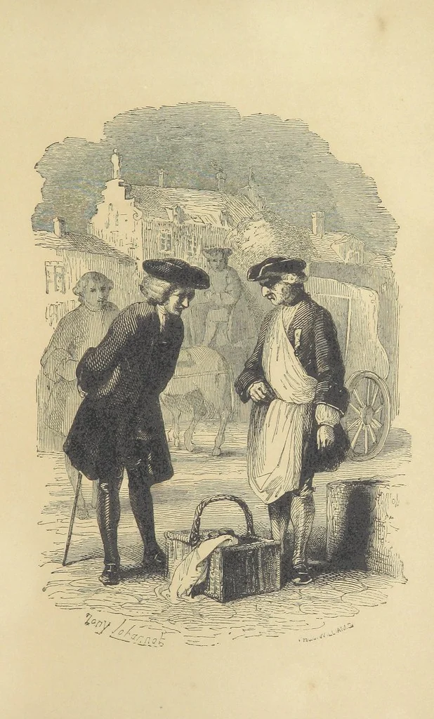 An illustration from A sentimental journey through France and Italy, 1857, leaf 191