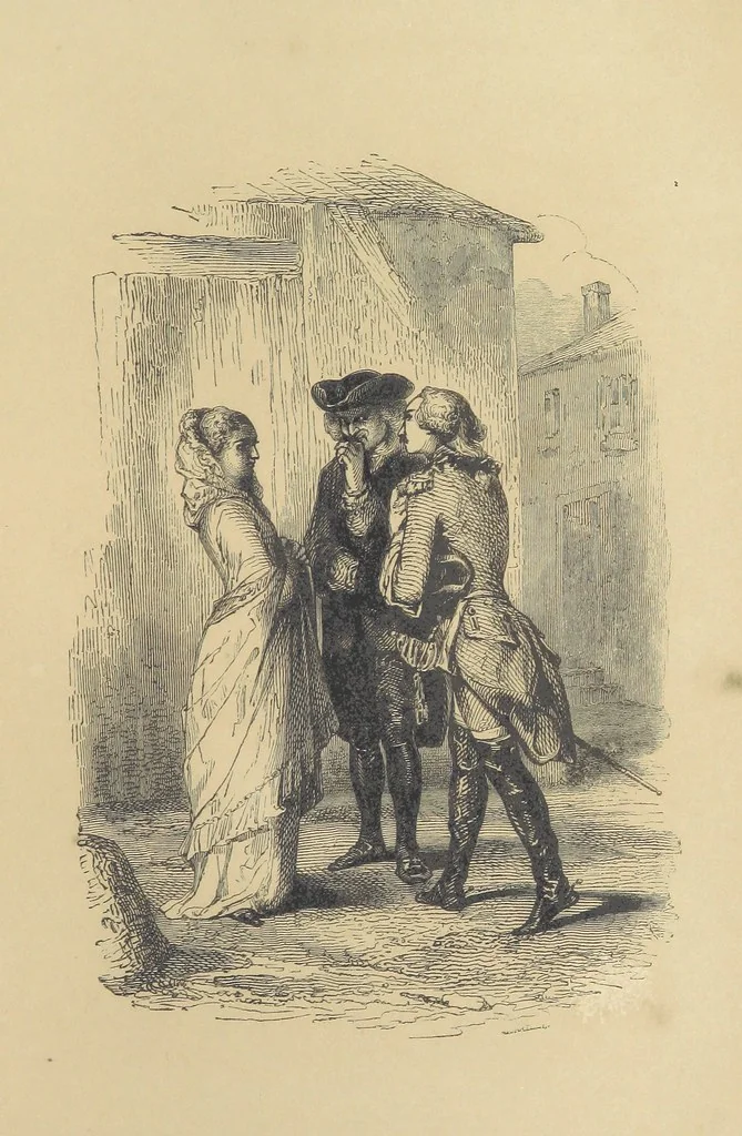 An illustration from A sentimental journey through France and Italy, 1857, leaf 77