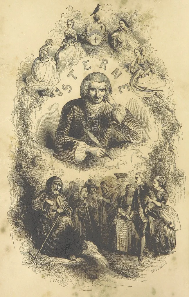 An illustration from A sentimental journey through France and Italy, 1857, leaf 8