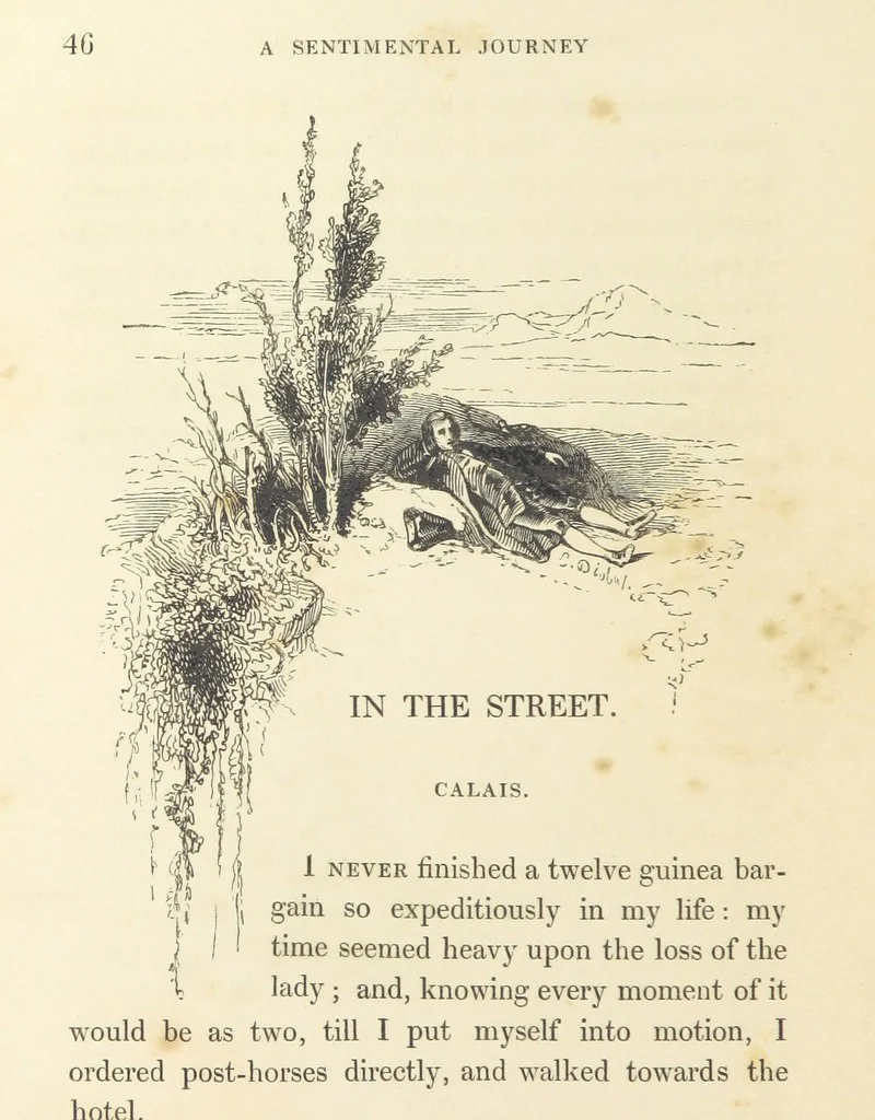 An illustration from A sentimental journey through France and Italy, 1857, leaf 86