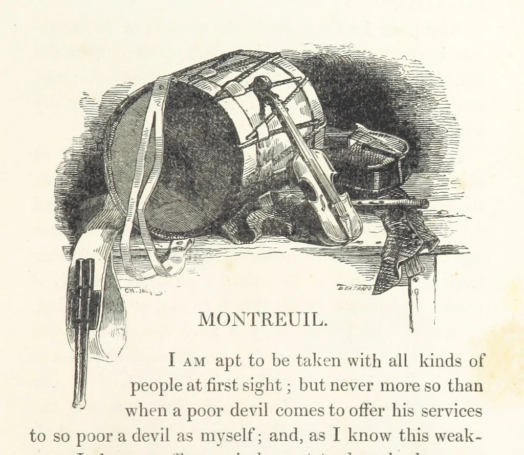 An illustration from A sentimental journey through France and Italy, 1857, leaf 93