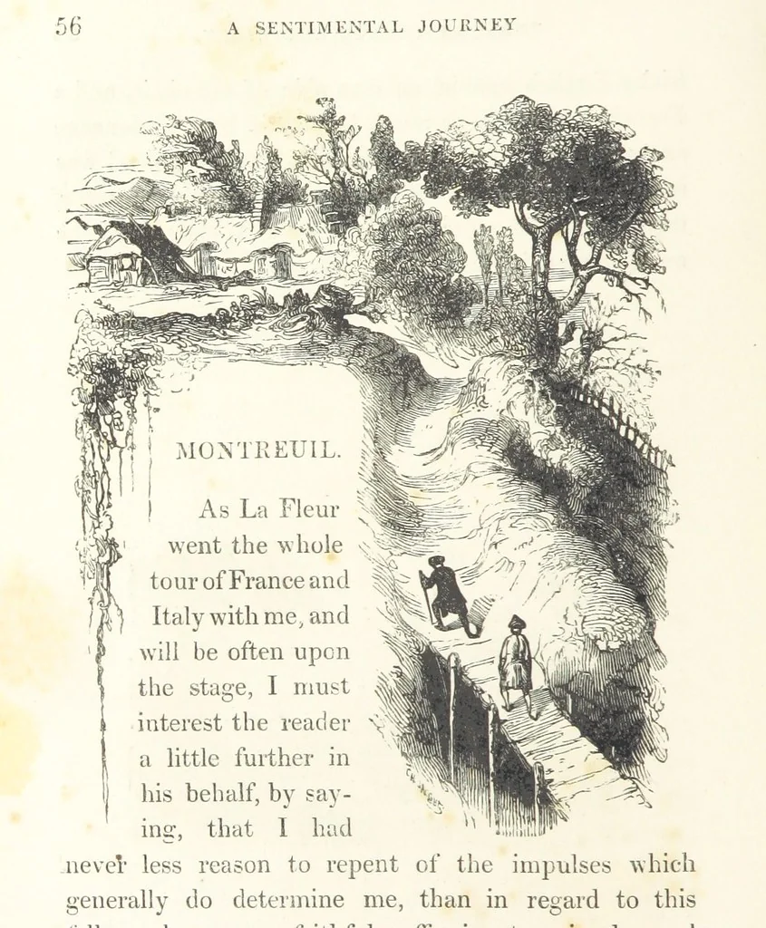 An illustration from A sentimental journey through France and Italy, 1857, leaf 96