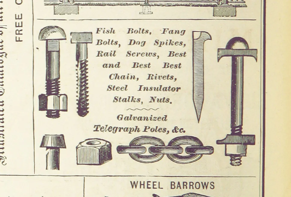 An illustration from The Universal Mining Code for the use of mining companies, mining engineers ... The Code words specially selected to comply with the Telegraph Convention rules, by G. Ager, 1890, leaf 420