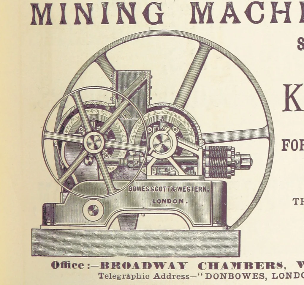 An illustration from The Universal Mining Code for the use of mining companies, mining engineers ... The Code words specially selected to comply with the Telegraph Convention rules, by G. Ager, 1890, leaf 421