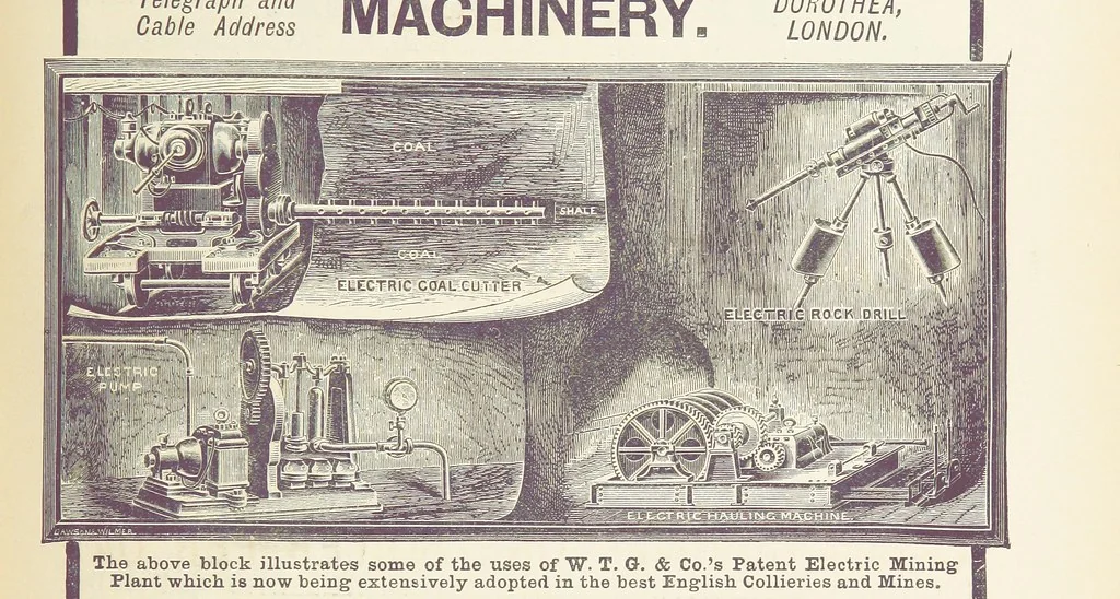 An illustration from The Universal Mining Code for the use of mining companies, mining engineers ... The Code words specially selected to comply with the Telegraph Convention rules, by G. Ager, 1890, leaf 431
