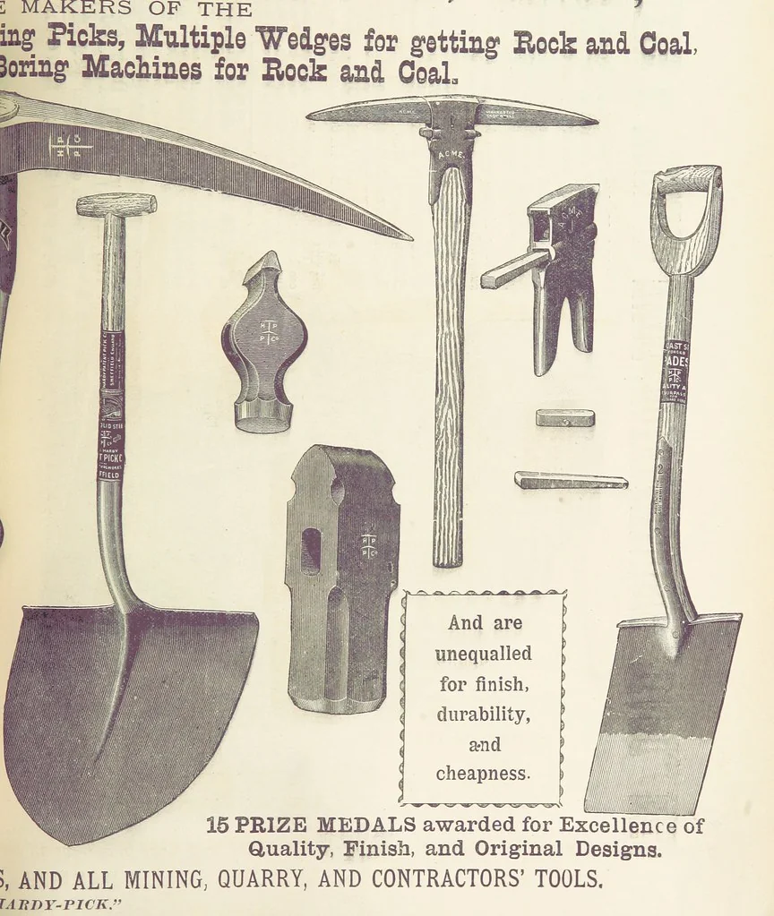 An illustration from The Universal Mining Code for the use of mining companies, mining engineers ... The Code words specially selected to comply with the Telegraph Convention rules, by G. Ager, 1890, leaf 437