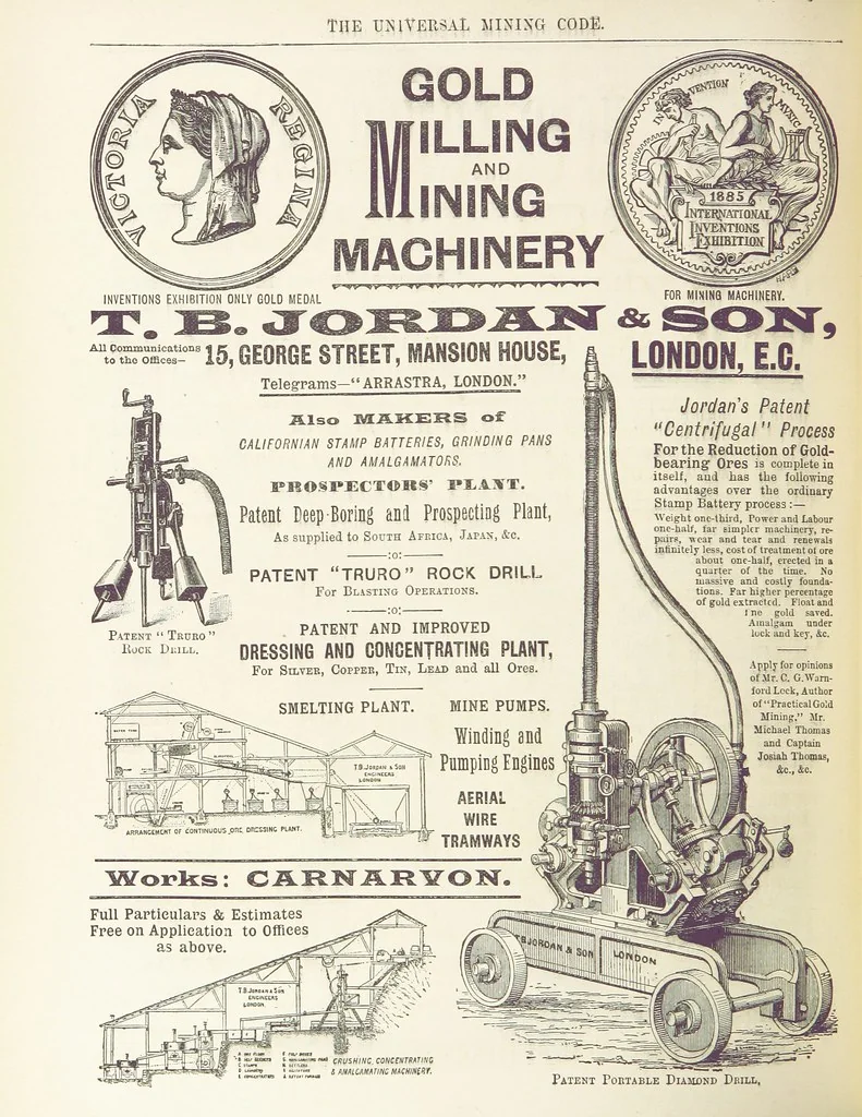 An illustration from The Universal Mining Code for the use of mining companies, mining engineers ... The Code words specially selected to comply with the Telegraph Convention rules, by G. Ager, 1890, leaf 440