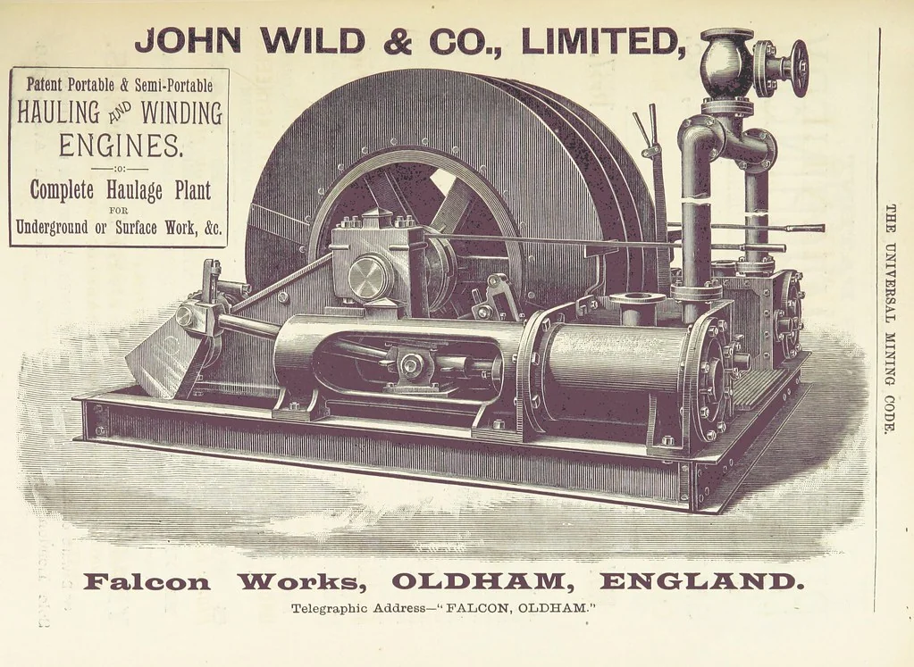 An illustration from The Universal Mining Code for the use of mining companies, mining engineers ... The Code words specially selected to comply with the Telegraph Convention rules, by G. Ager, 1890, leaf 467