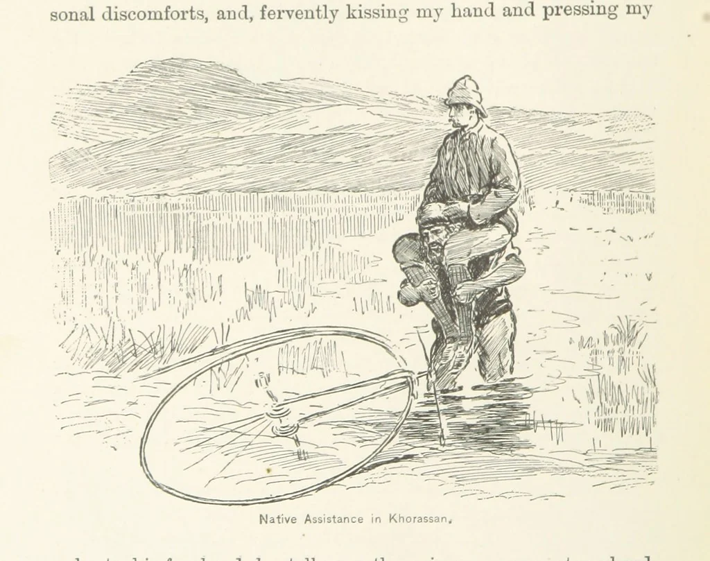 An illustration from Around the World on a Bicycle ... From Teheran to Yokohama. With ... illustrations, 1888, leaf 106