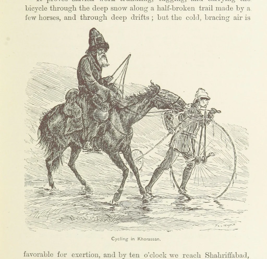 An illustration from Around the World on a Bicycle ... From Teheran to Yokohama. With ... illustrations, 1888, leaf 111