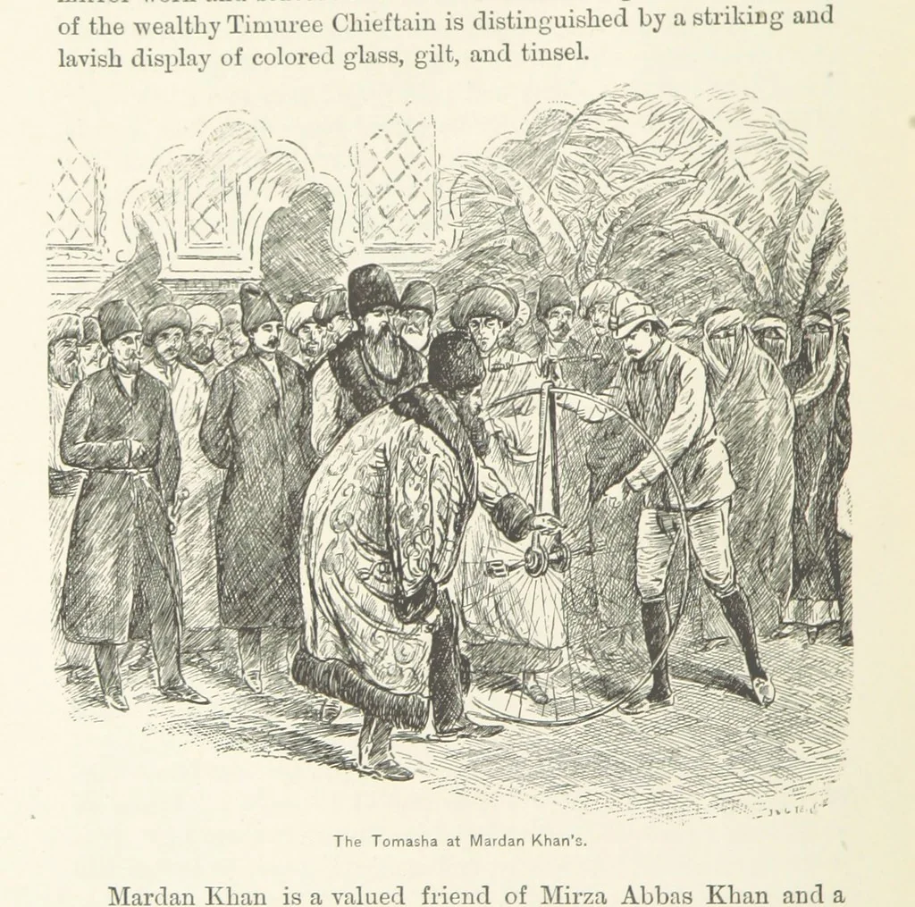 An illustration from Around the World on a Bicycle ... From Teheran to Yokohama. With ... illustrations, 1888, leaf 122
