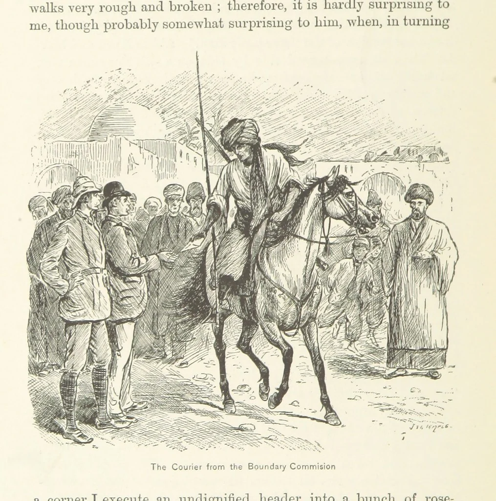 An illustration from Around the World on a Bicycle ... From Teheran to Yokohama. With ... illustrations, 1888, leaf 124