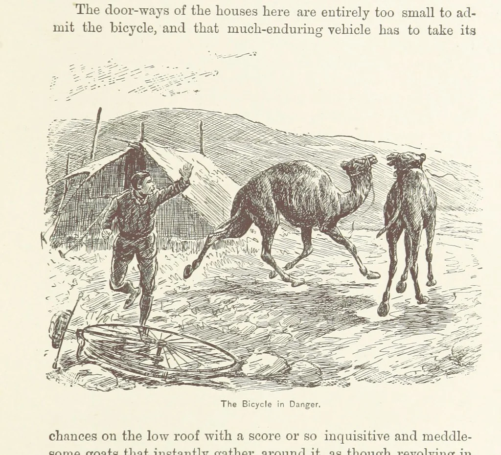 An illustration from Around the World on a Bicycle ... From Teheran to Yokohama. With ... illustrations, 1888, leaf 153