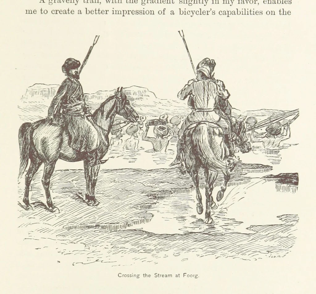 An illustration from Around the World on a Bicycle ... From Teheran to Yokohama. With ... illustrations, 1888, leaf 169