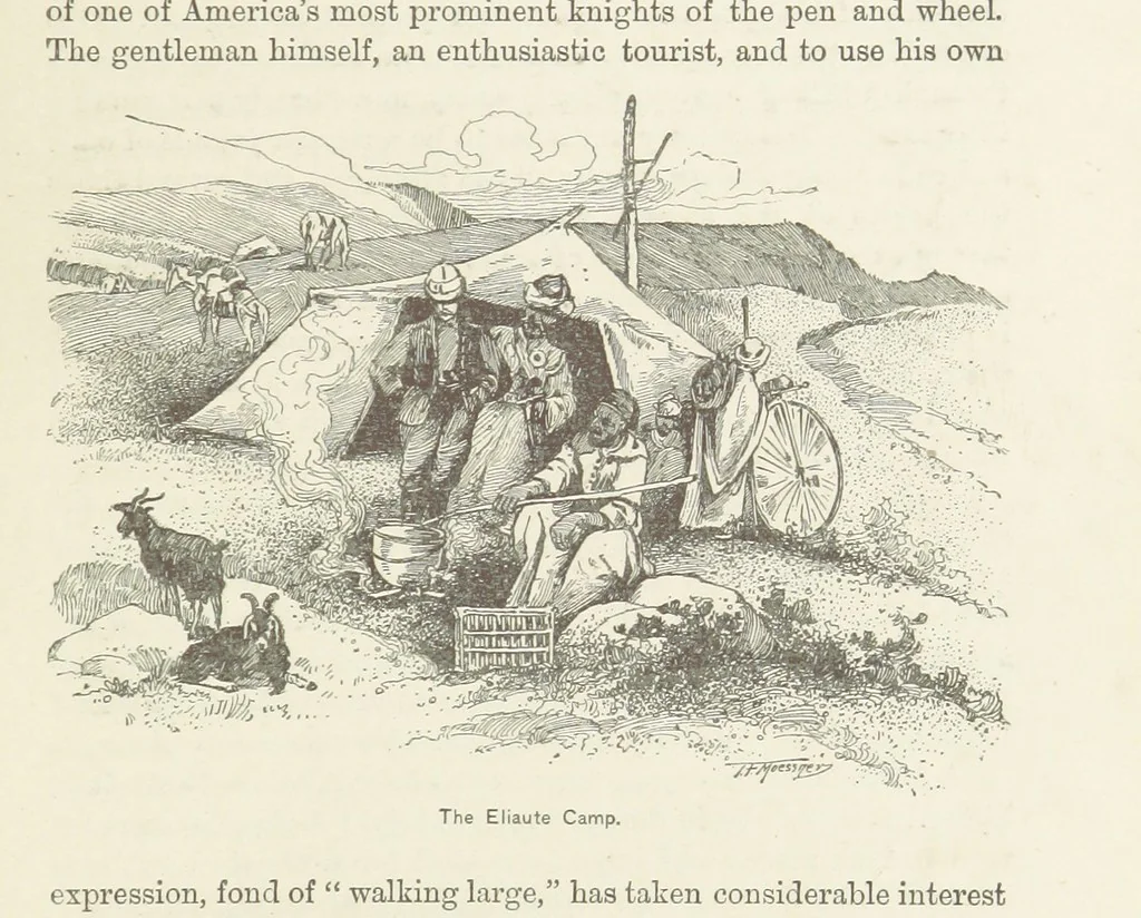 An illustration from Around the World on a Bicycle ... From Teheran to Yokohama. With ... illustrations, 1888, leaf 181