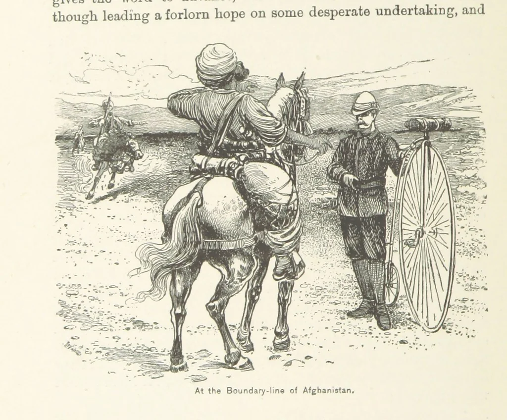 An illustration from Around the World on a Bicycle ... From Teheran to Yokohama. With ... illustrations, 1888, leaf 184