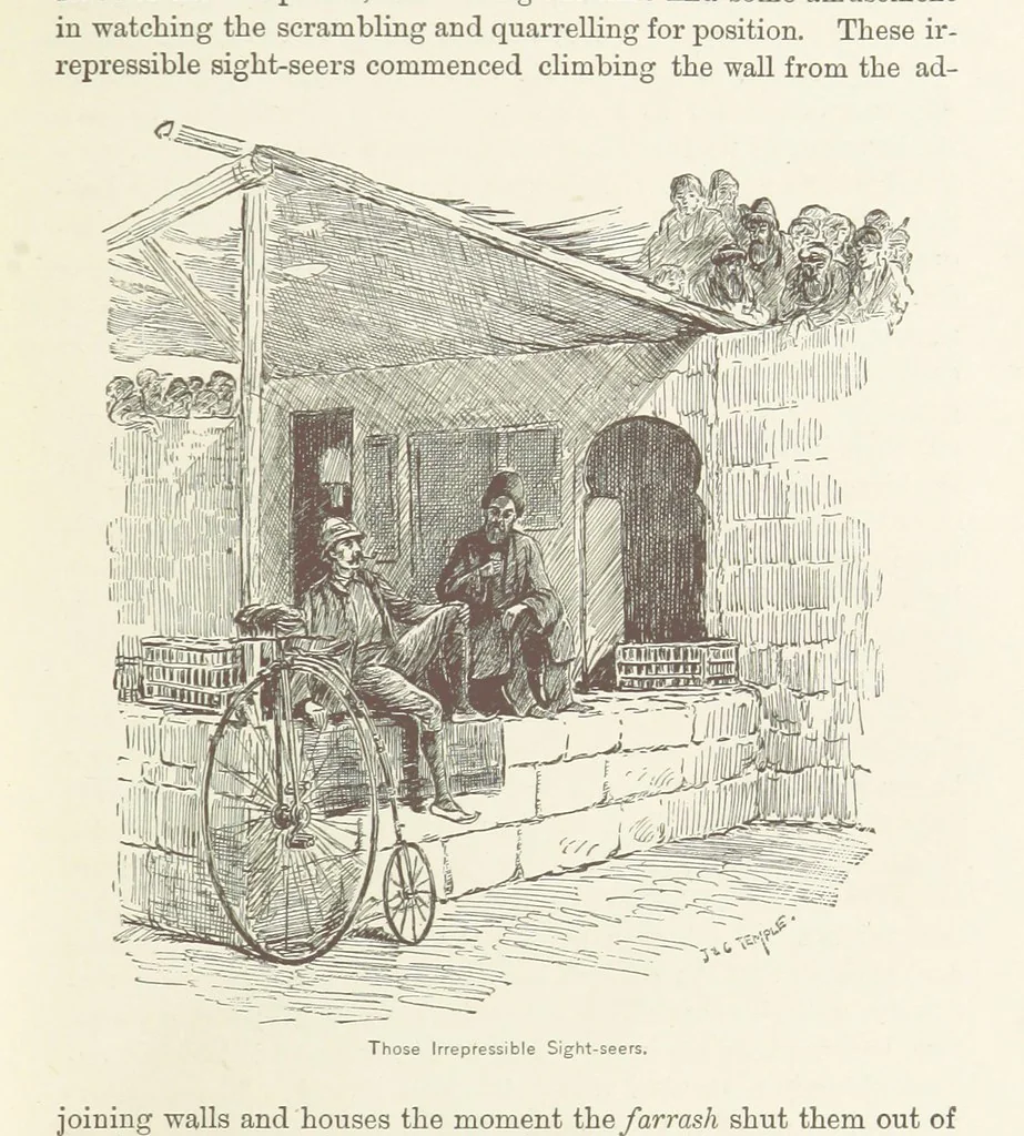 An illustration from Around the World on a Bicycle ... From Teheran to Yokohama. With ... illustrations, 1888, leaf 51