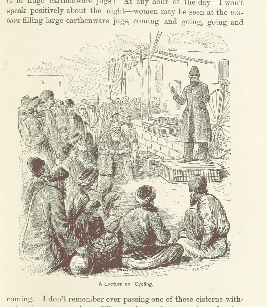 An illustration from Around the World on a Bicycle ... From Teheran to Yokohama. With ... illustrations, 1888, leaf 53