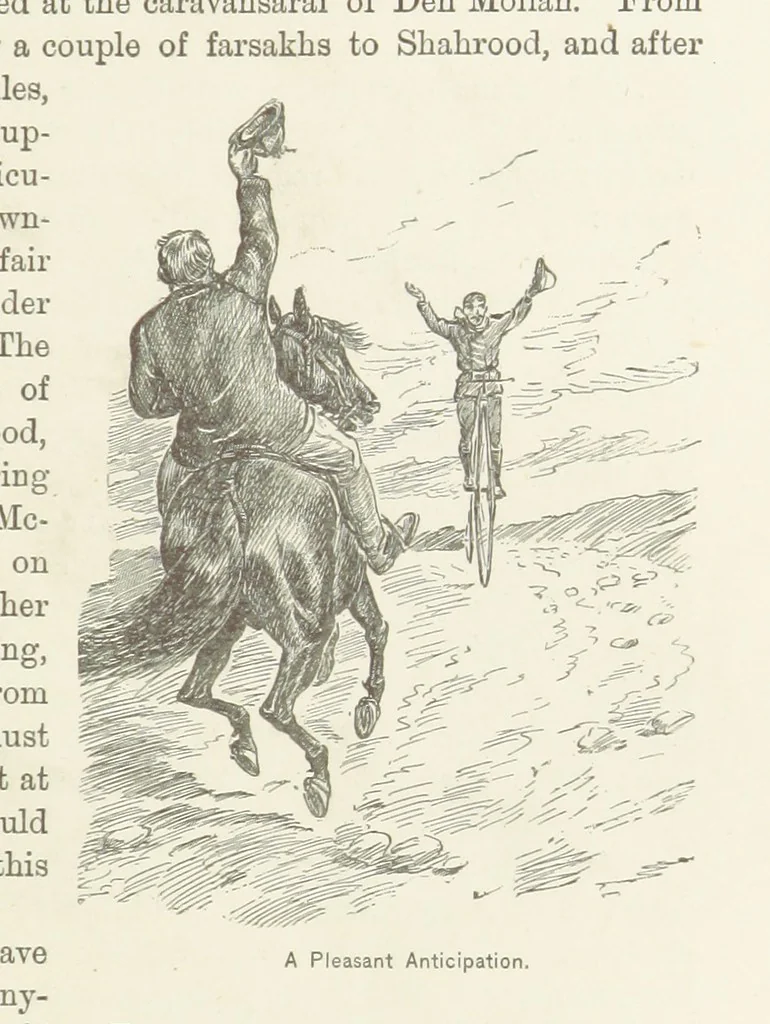 An illustration from Around the World on a Bicycle ... From Teheran to Yokohama. With ... illustrations, 1888, leaf 81