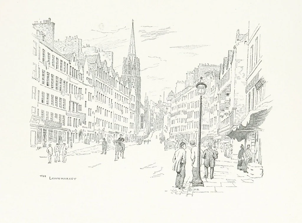 An illustration from Edinburgh. Picturesque Notes ... With etchings by A. Brunet-Debaines from drawings by S. Bough ... and W. E. Lockhart, etc, 1896, leaf 101