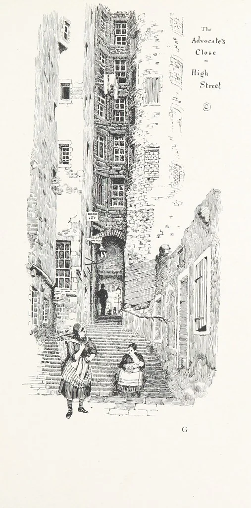 An illustration from Edinburgh. Picturesque Notes ... With etchings by A. Brunet-Debaines from drawings by S. Bough ... and W. E. Lockhart, etc, 1896, leaf 105