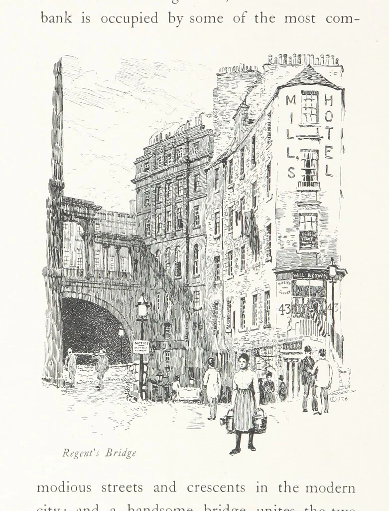 An illustration from Edinburgh. Picturesque Notes ... With etchings by A. Brunet-Debaines from drawings by S. Bough ... and W. E. Lockhart, etc, 1896, leaf 150