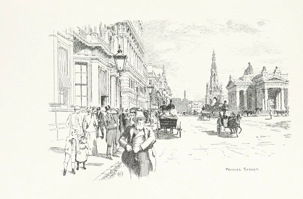 An illustration from Edinburgh. Picturesque Notes ... With etchings by A. Brunet-Debaines from drawings by S. Bough ... and W. E. Lockhart, etc, 1896, leaf 175