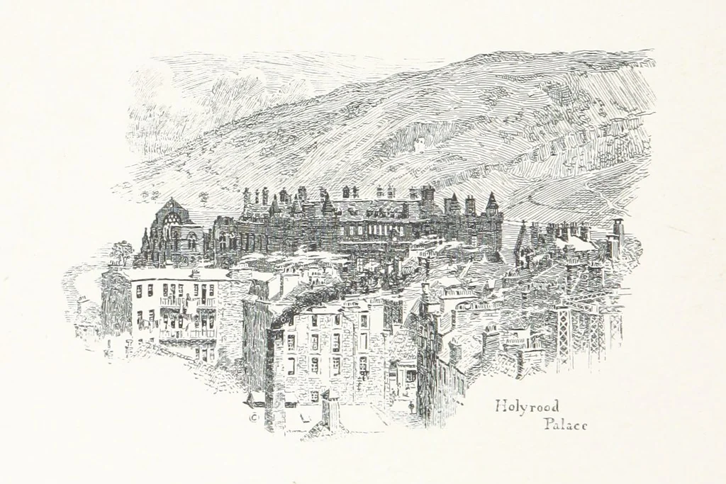 An illustration from Edinburgh. Picturesque Notes ... With etchings by A. Brunet-Debaines from drawings by S. Bough ... and W. E. Lockhart, etc, 1896, leaf 18