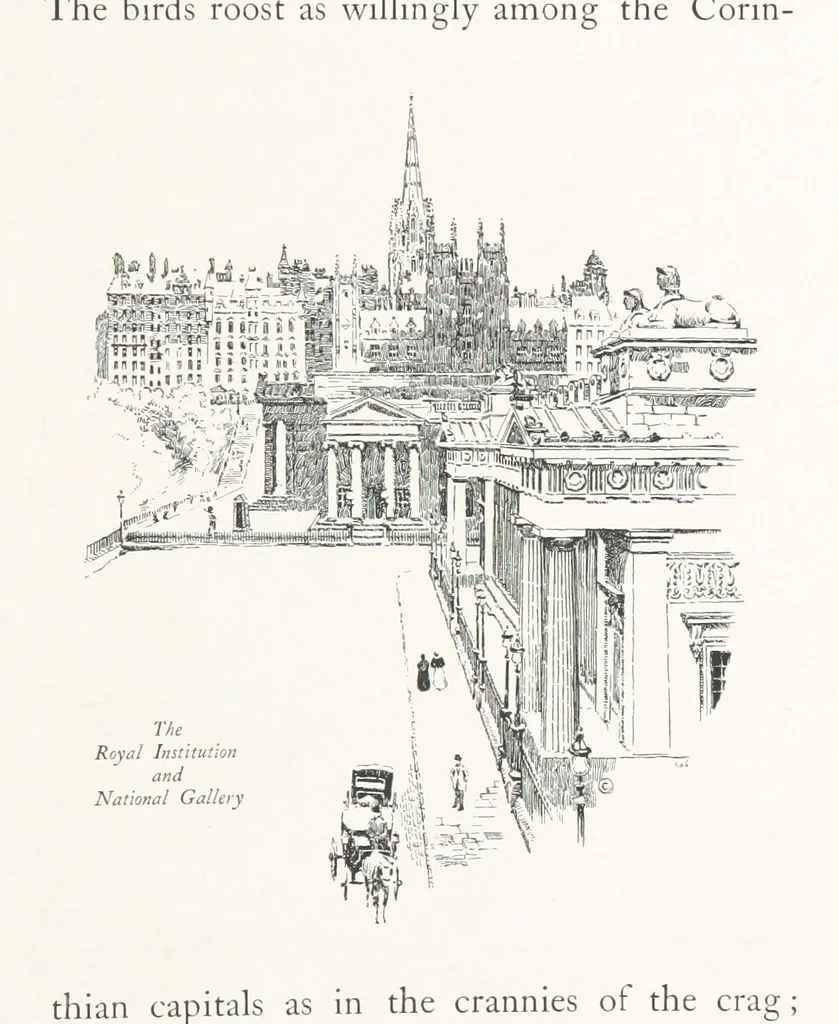 An illustration from Edinburgh. Picturesque Notes ... With etchings by A. Brunet-Debaines from drawings by S. Bough ... and W. E. Lockhart, etc, 1896, leaf 33