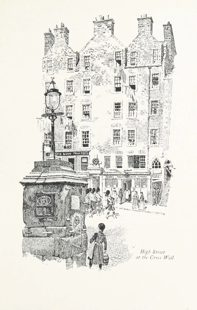 An illustration from Edinburgh. Picturesque Notes ... With etchings by A. Brunet-Debaines from drawings by S. Bough ... and W. E. Lockhart, etc, 1896, leaf 53
