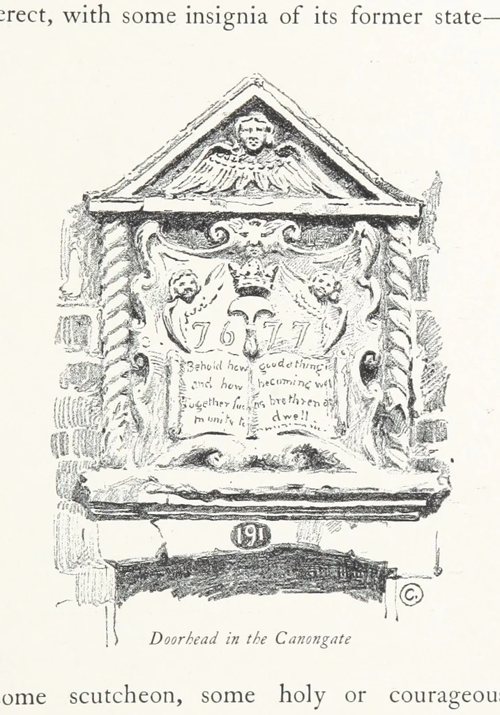 An illustration from Edinburgh. Picturesque Notes ... With etchings by A. Brunet-Debaines from drawings by S. Bough ... and W. E. Lockhart, etc, 1896, leaf 55