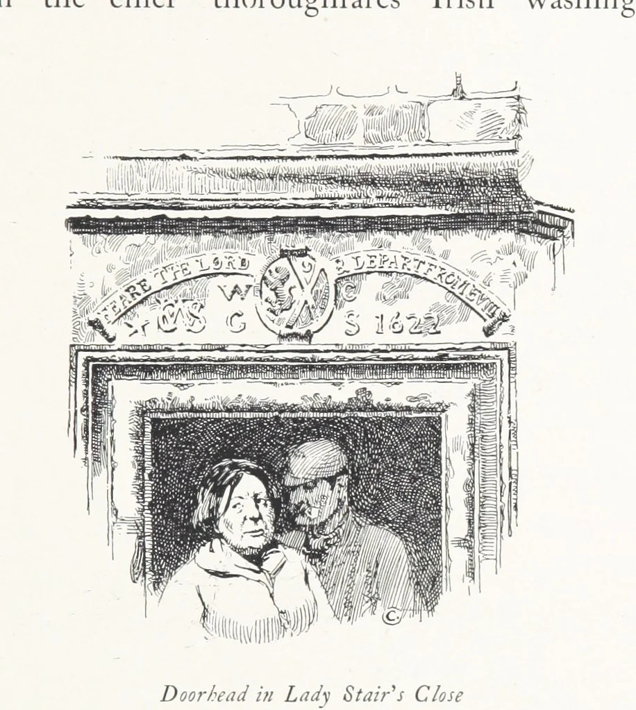 An illustration from Edinburgh. Picturesque Notes ... With etchings by A. Brunet-Debaines from drawings by S. Bough ... and W. E. Lockhart, etc, 1896, leaf 57