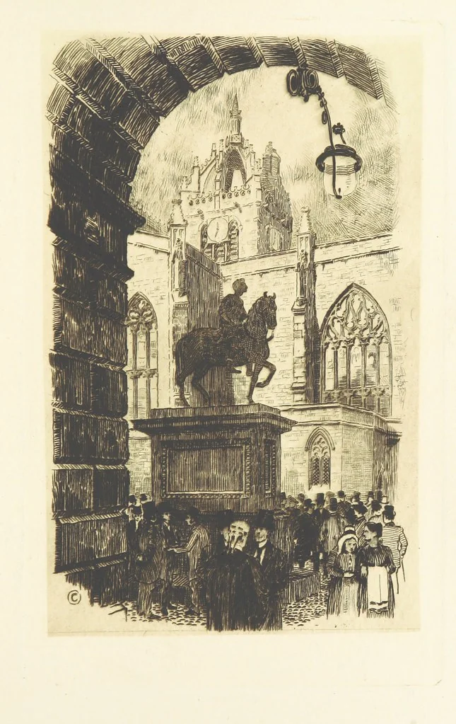 An illustration from Edinburgh. Picturesque Notes ... With etchings by A. Brunet-Debaines from drawings by S. Bough ... and W. E. Lockhart, etc, 1896, leaf 79
