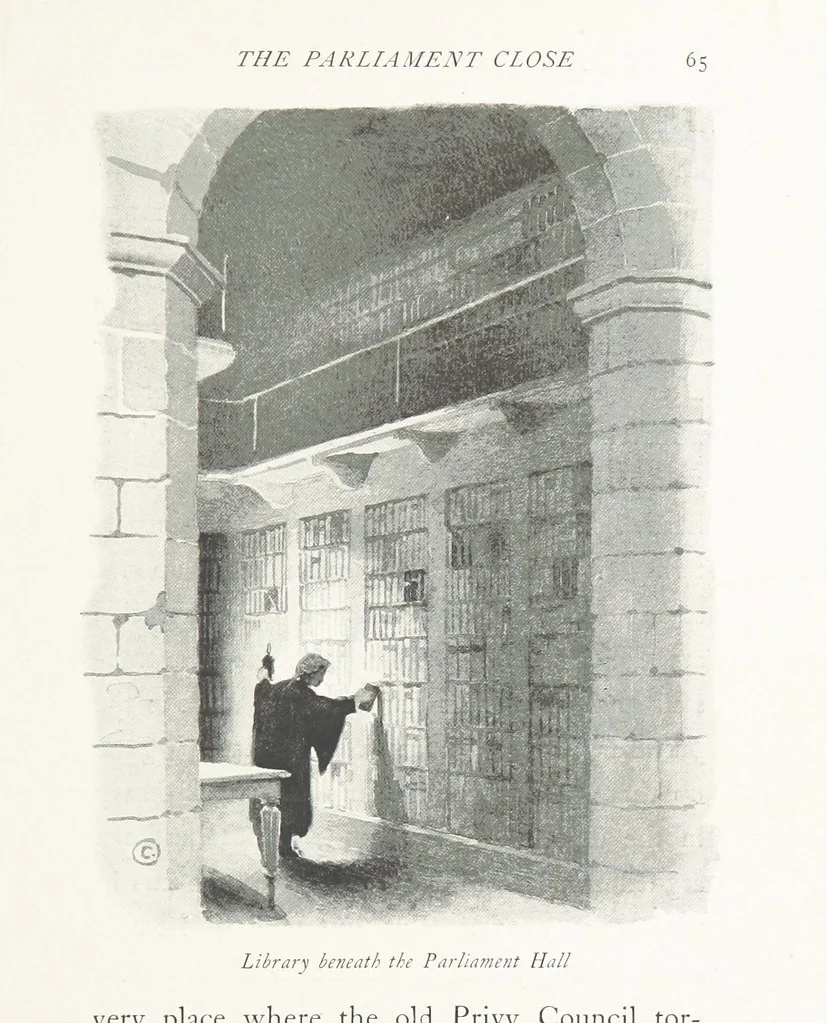 An illustration from Edinburgh. Picturesque Notes ... With etchings by A. Brunet-Debaines from drawings by S. Bough ... and W. E. Lockhart, etc, 1896, leaf 89